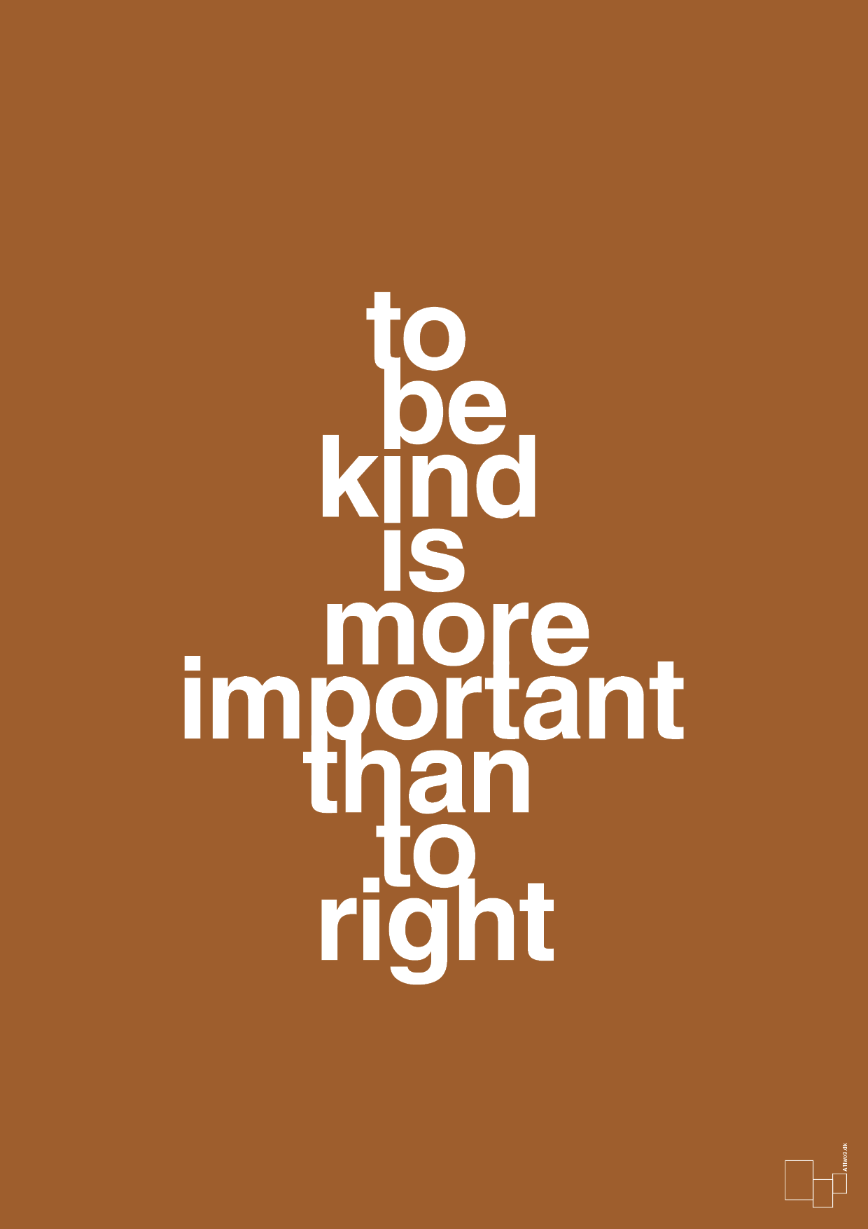plakat: to be kind is more important than to right - cognac-Livet-A1two3