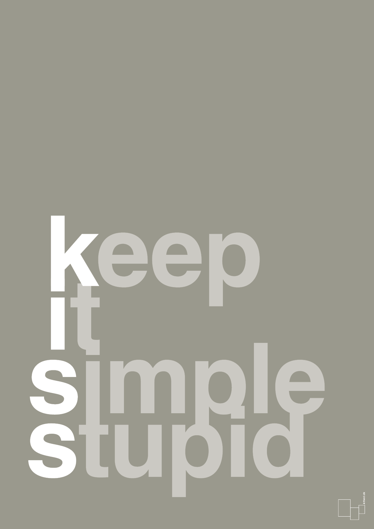 plakat: keep it simple stupid - battleship gray-Livet-A1two3