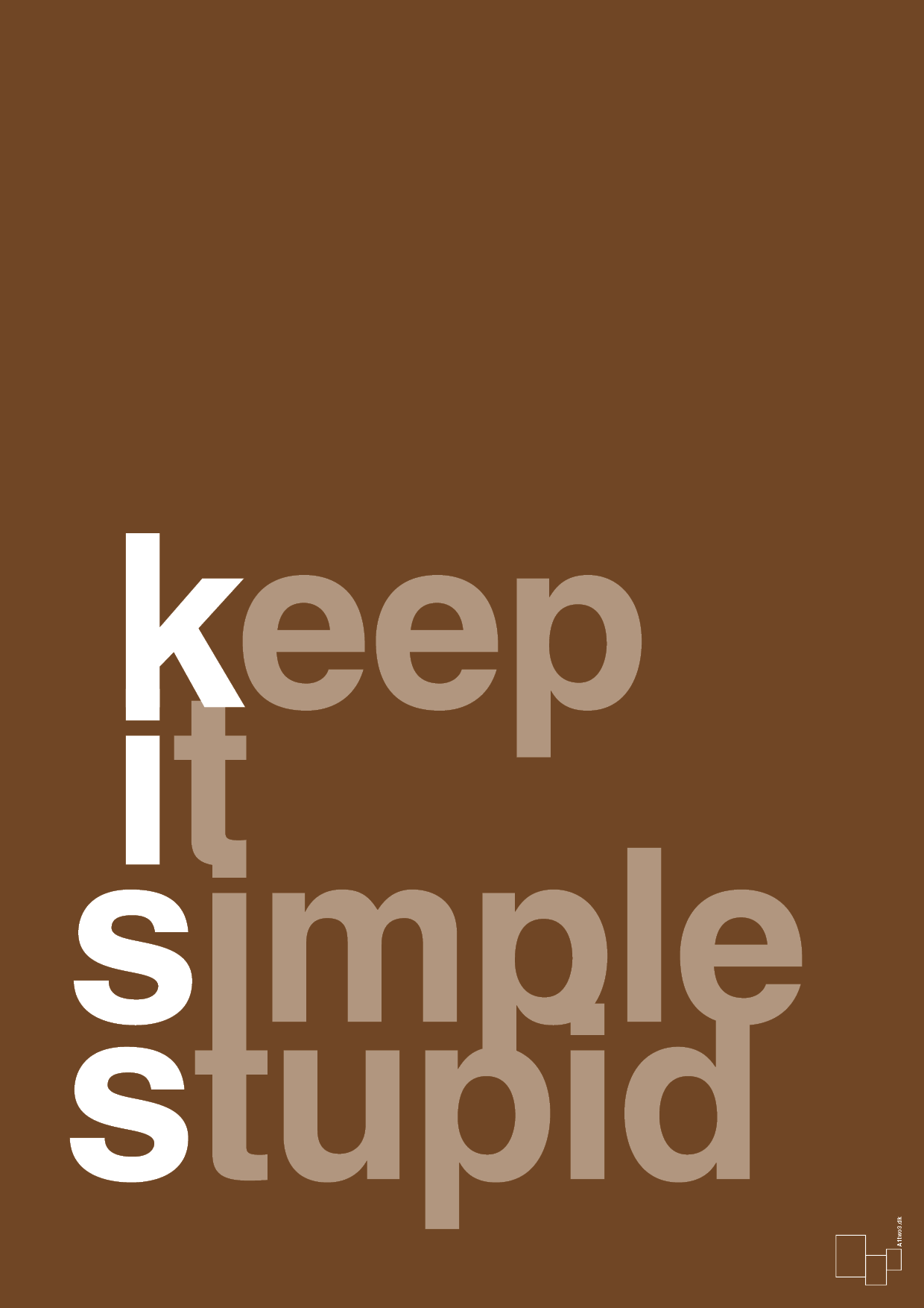 plakat: keep it simple stupid - dark brown-Livet-A1two3