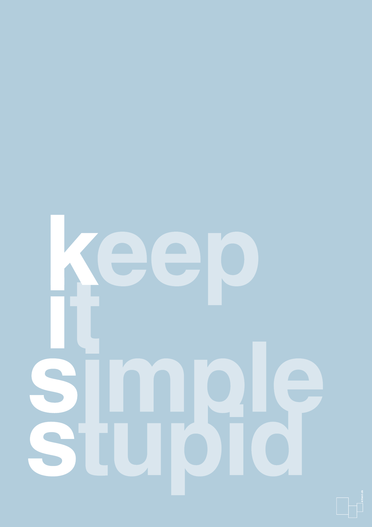 plakat: keep it simple stupid - heavenly blue-Livet-A1two3