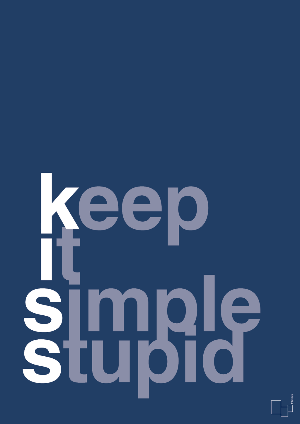 plakat: keep it simple stupid - lapis blue-Livet-A1two3