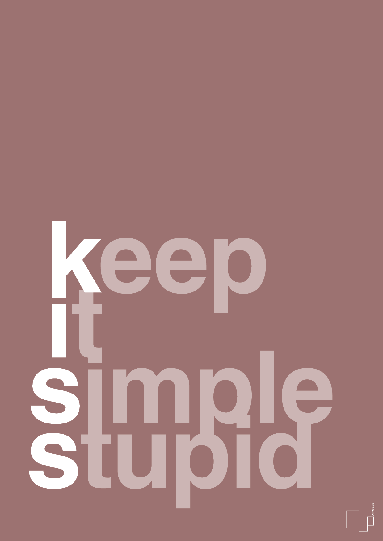 plakat: keep it simple stupid - plum-Livet-A1two3