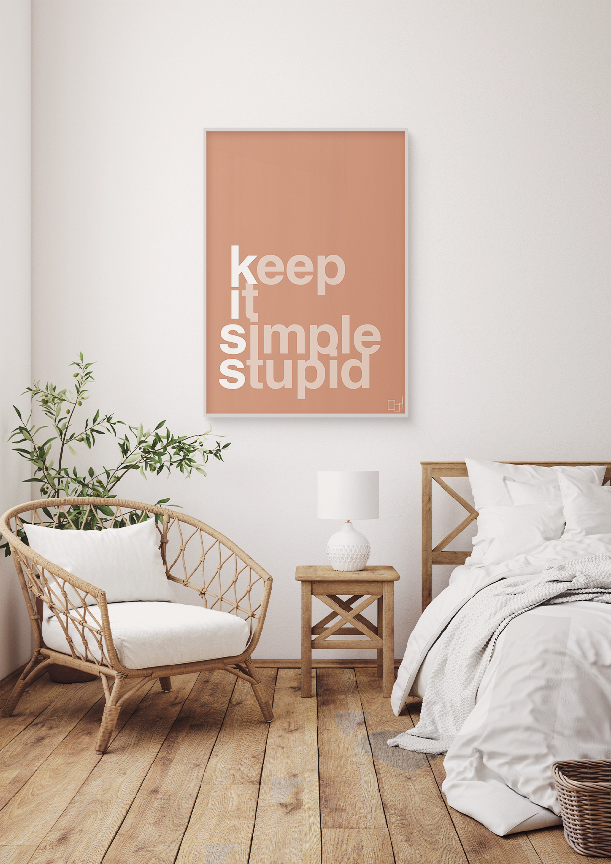plakat: keep it simple stupid - graphic charcoal-Livet-A1two3