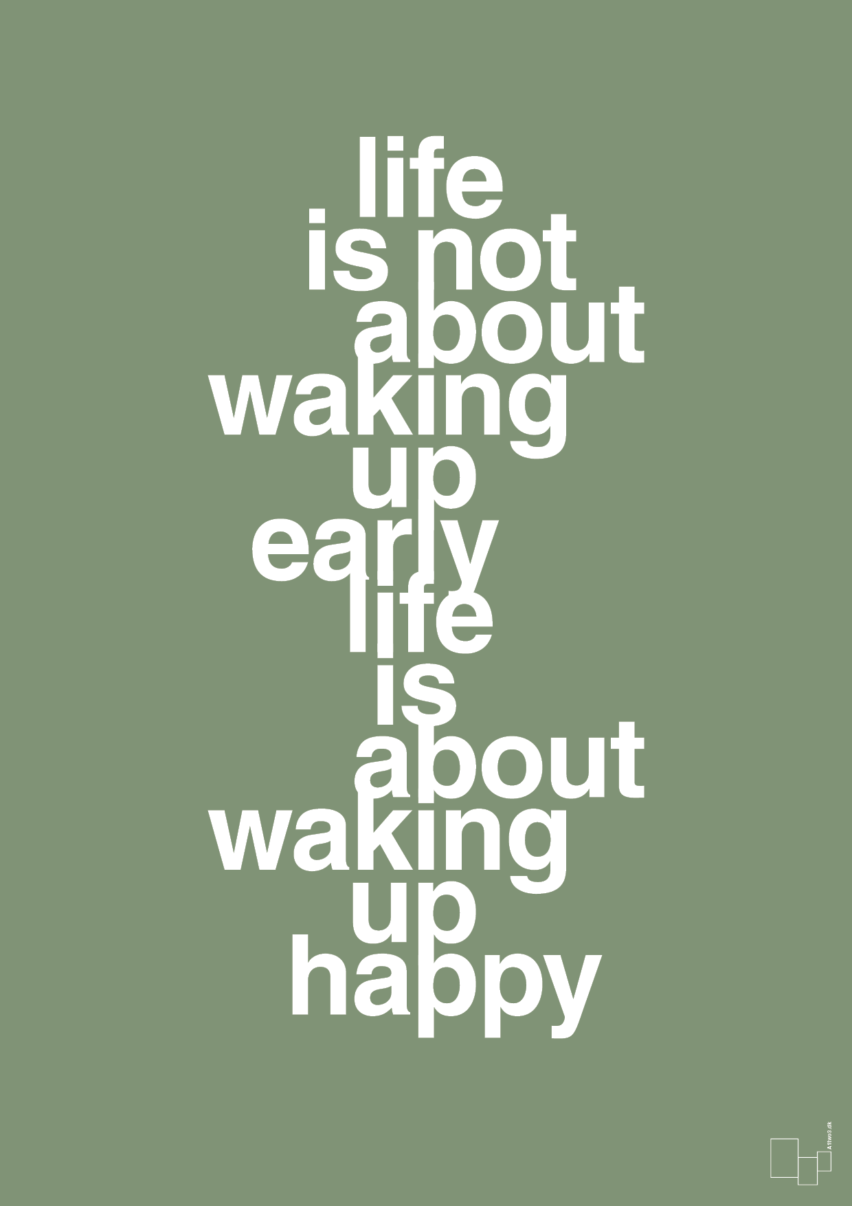plakat: life is not about waking up early life is about waking up happy - jade-Livet-A1two3