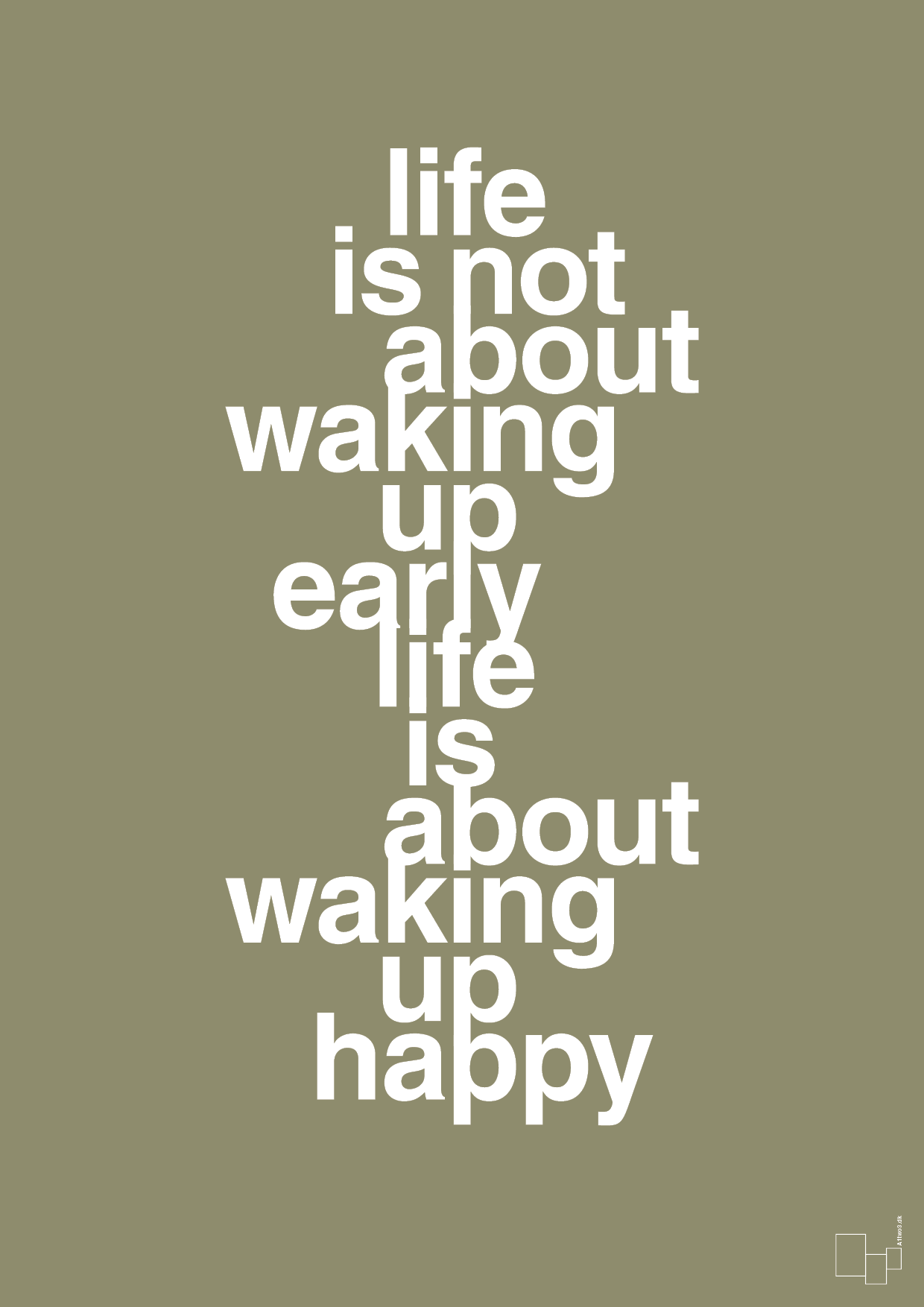 plakat: life is not about waking up early life is about waking up happy - misty forrest-Livet-A1two3