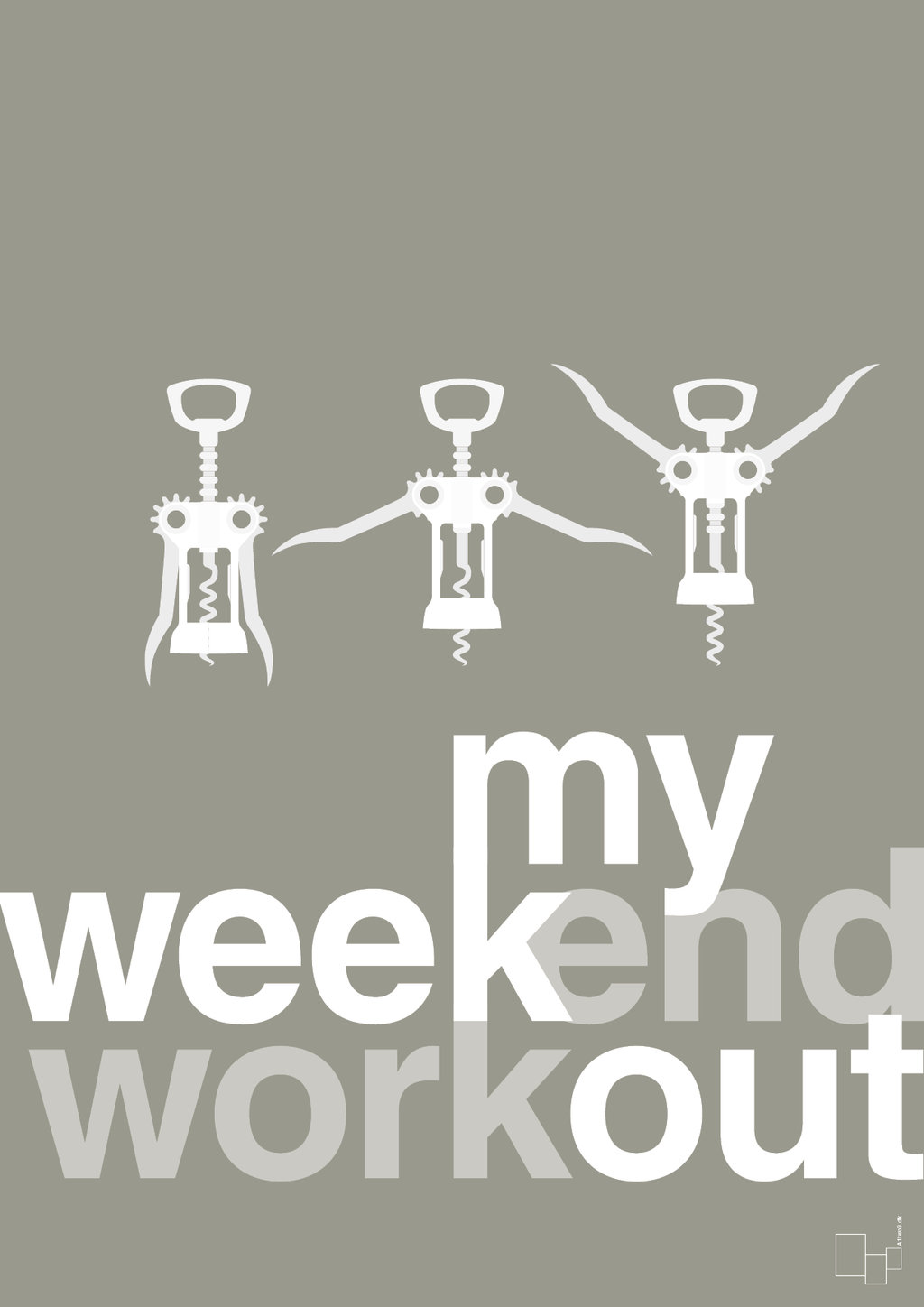 plakat: my weekend workout - battleship gray-Vin-A1two3