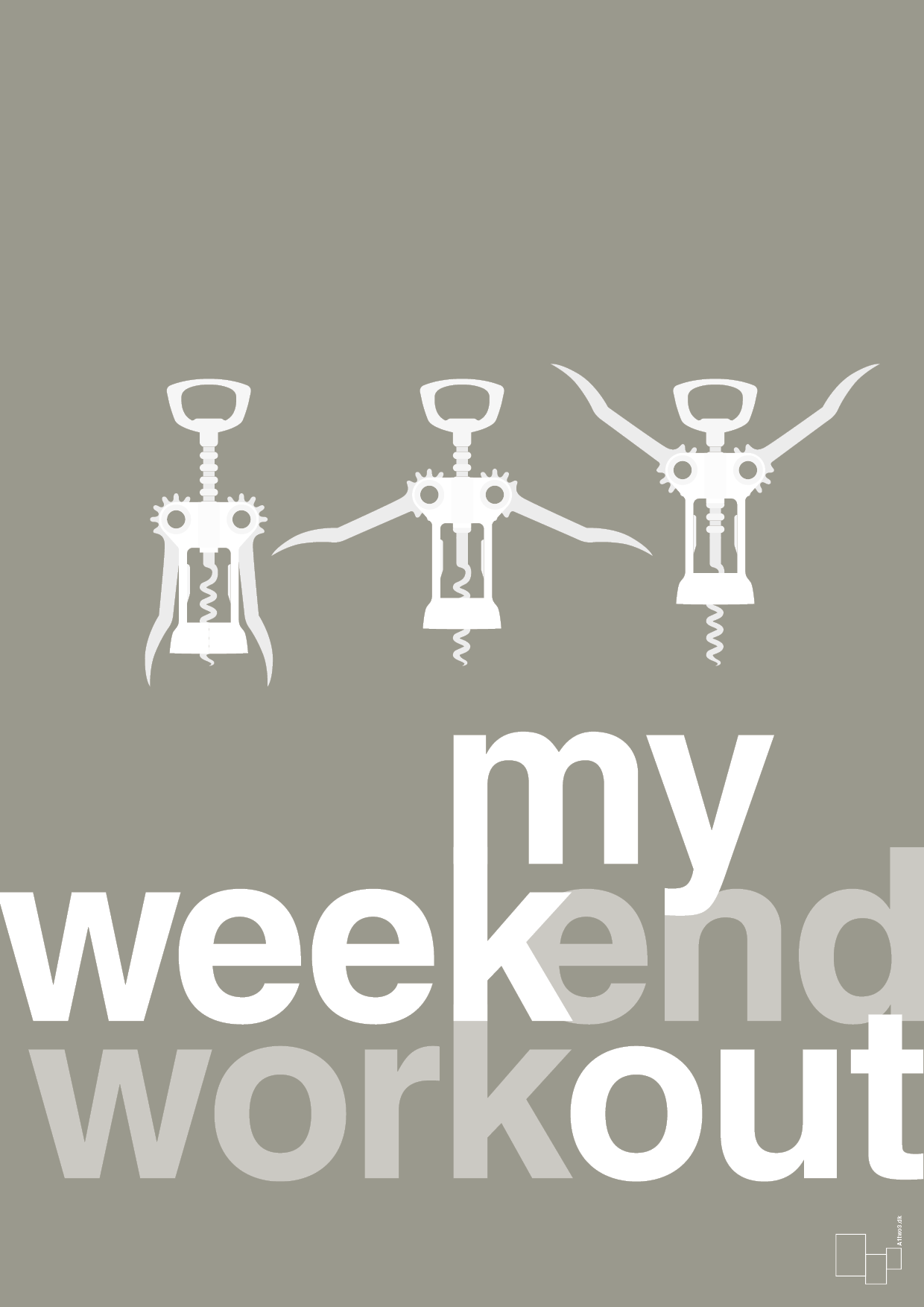 plakat: my weekend workout - battleship gray-Vin-A1two3