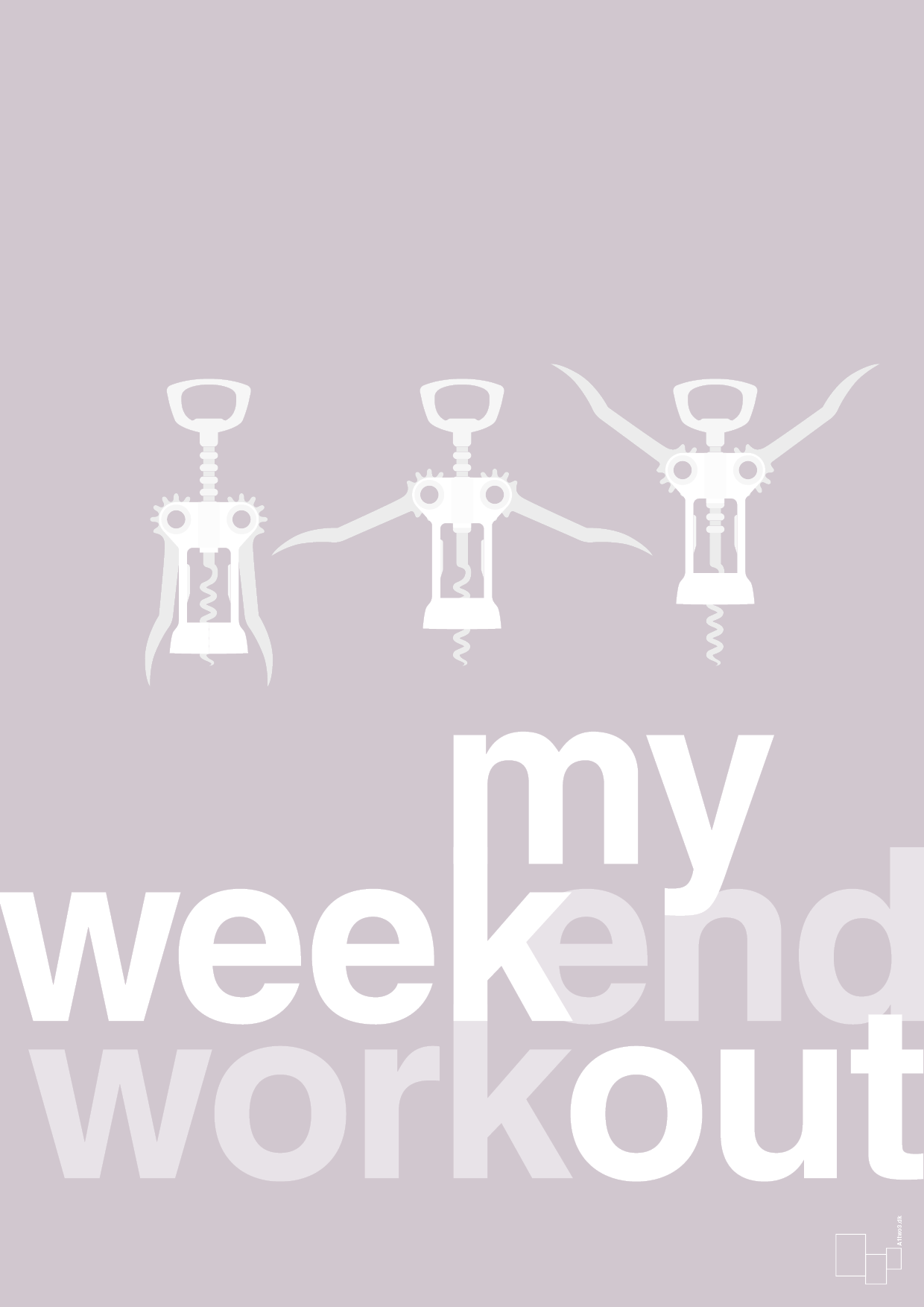 plakat: my weekend workout - dusty lilac-Vin-A1two3