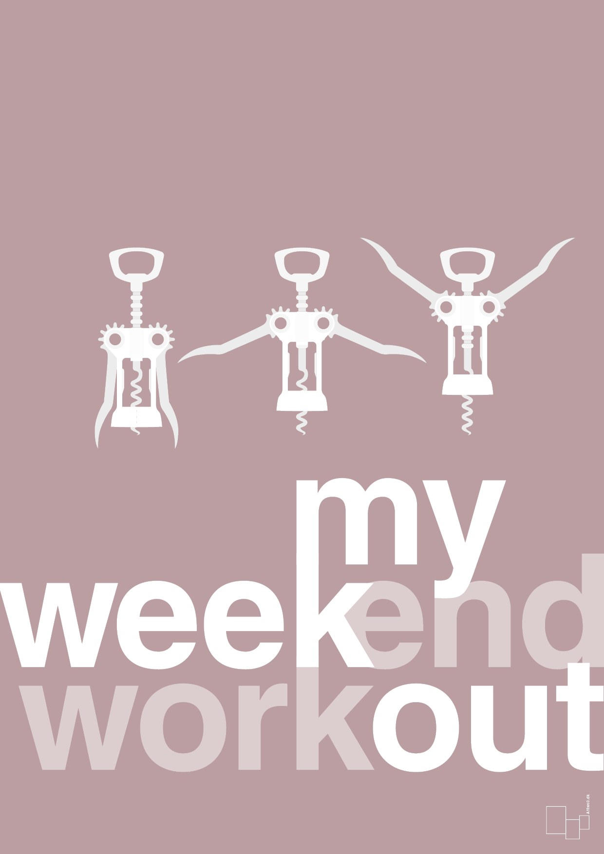 plakat: my weekend workout - light rose-Vin-A1two3