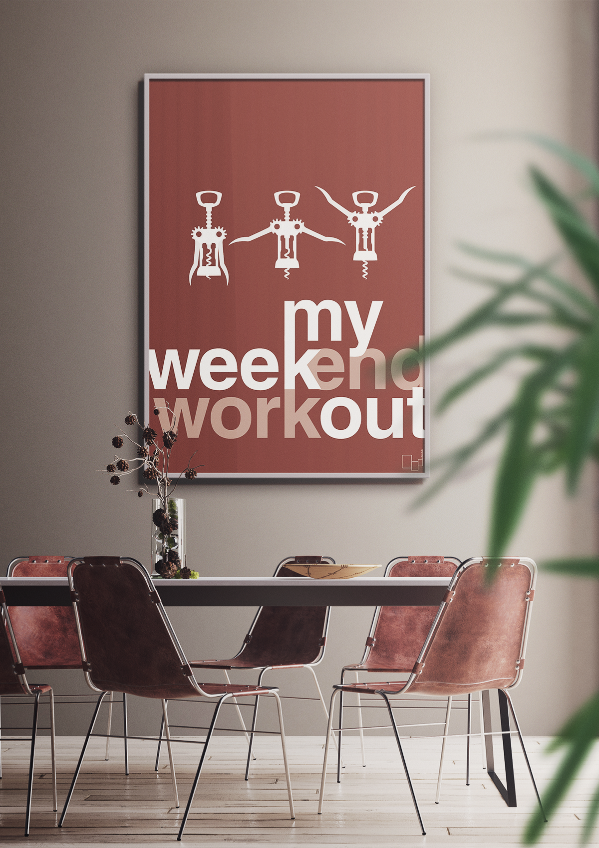 plakat: my weekend workout - painters white-Vin-A1two3
