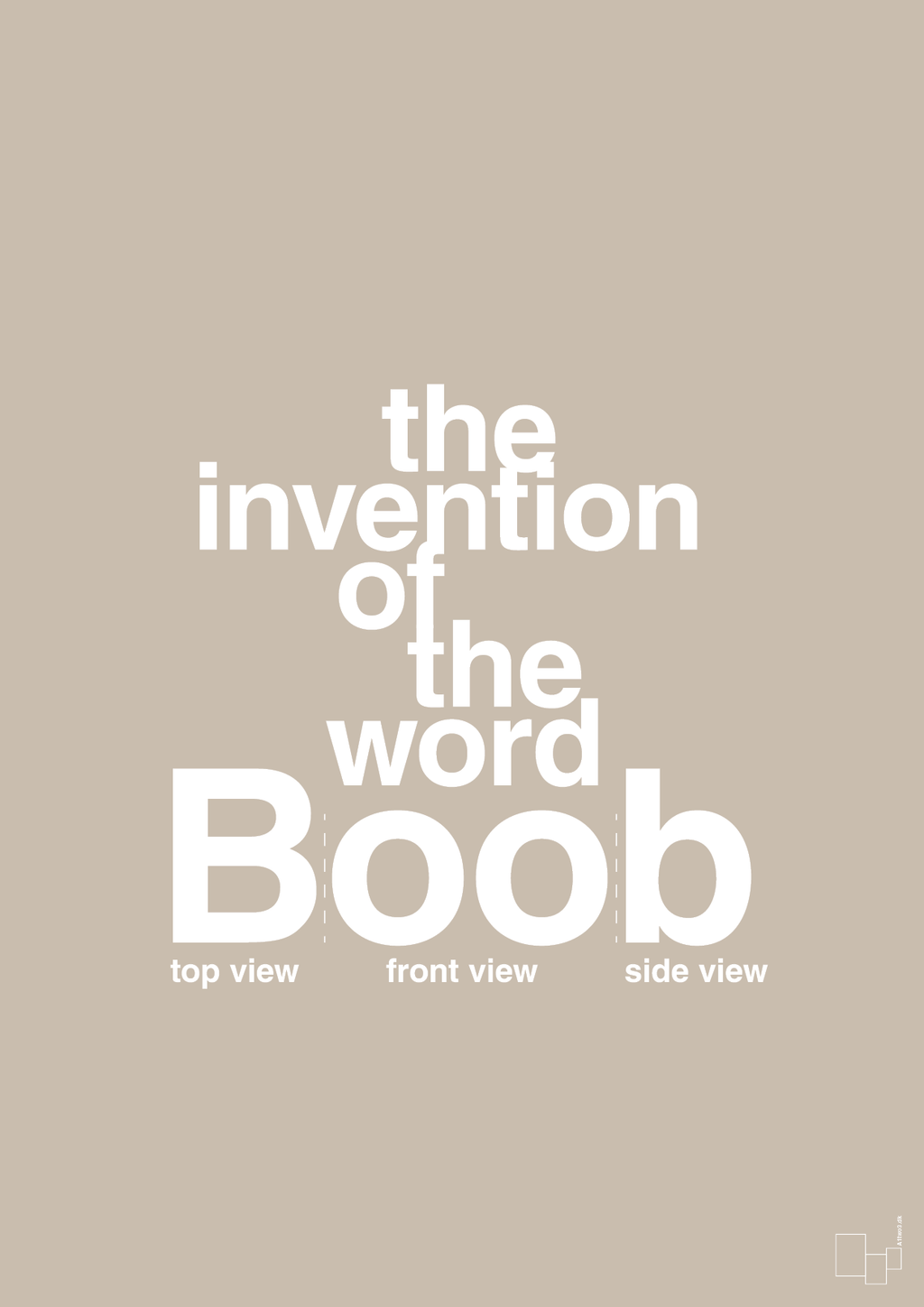 plakat: the invention of the word Boob - creamy mushroom-Humor-A1two3