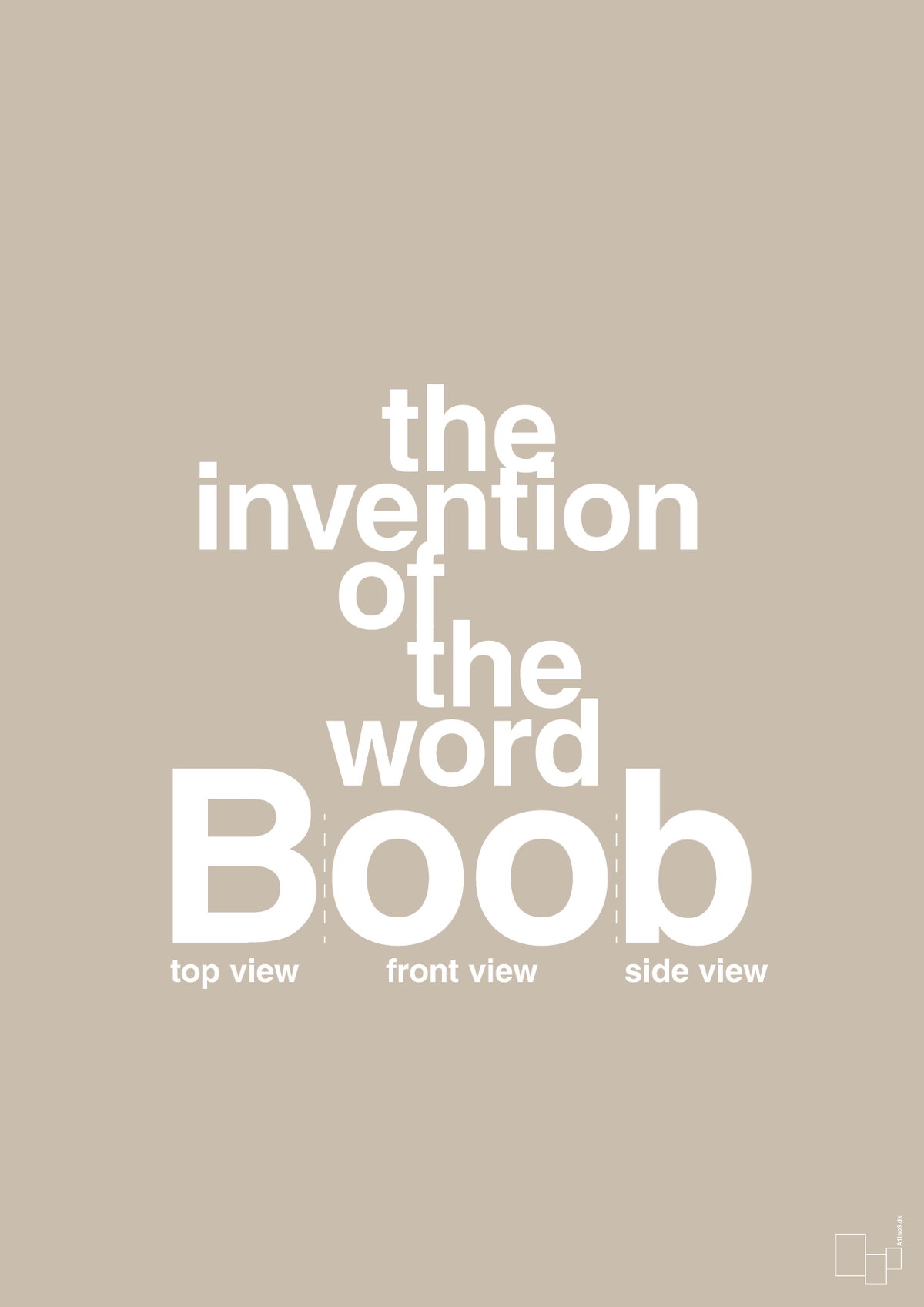 plakat: the invention of the word Boob - creamy mushroom-Humor-A1two3