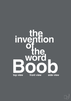 plakat: the invention of the word Boob - graphic charcoal-Humor-A1two3