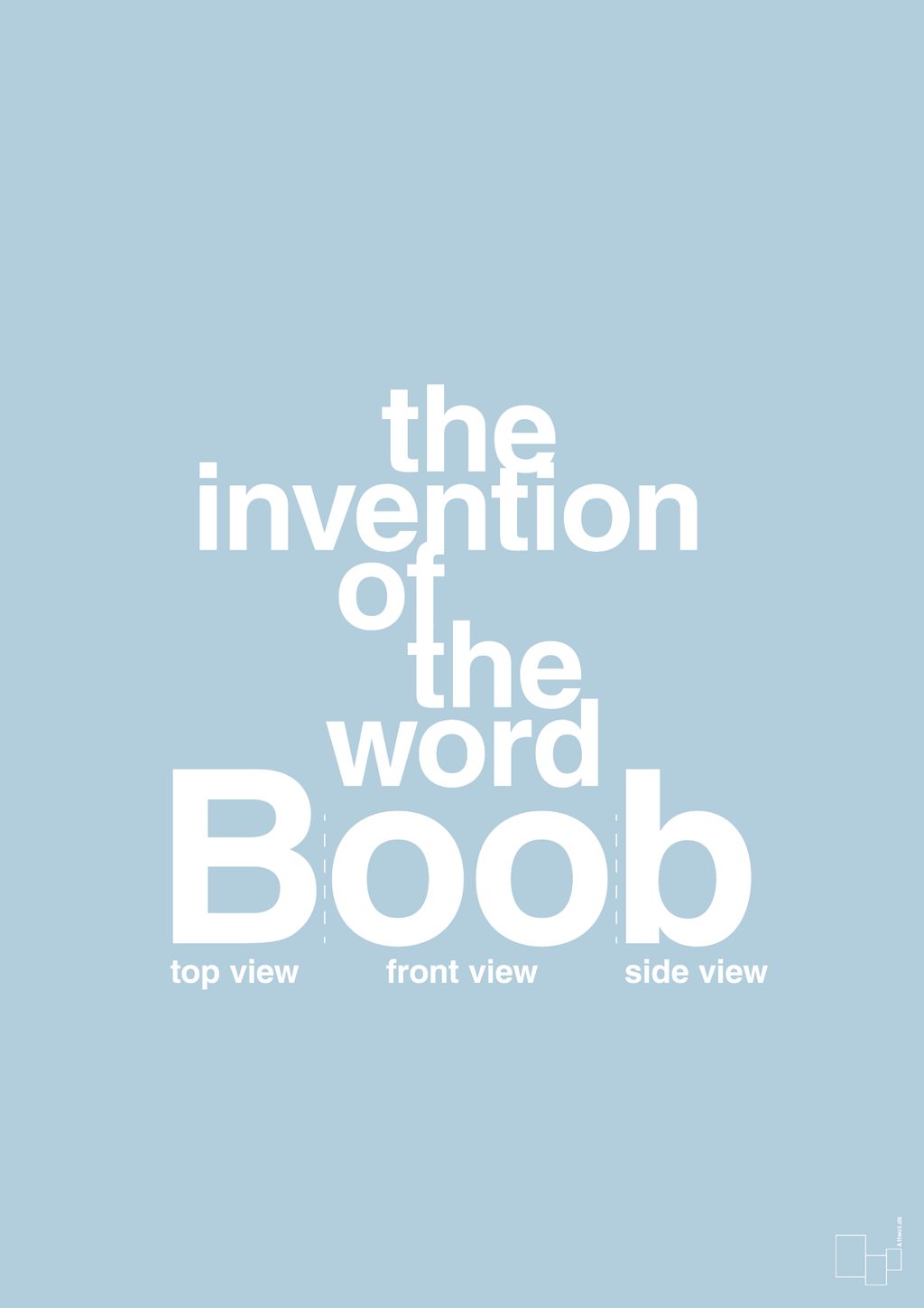 plakat: the invention of the word Boob - heavenly blue-Humor-A1two3