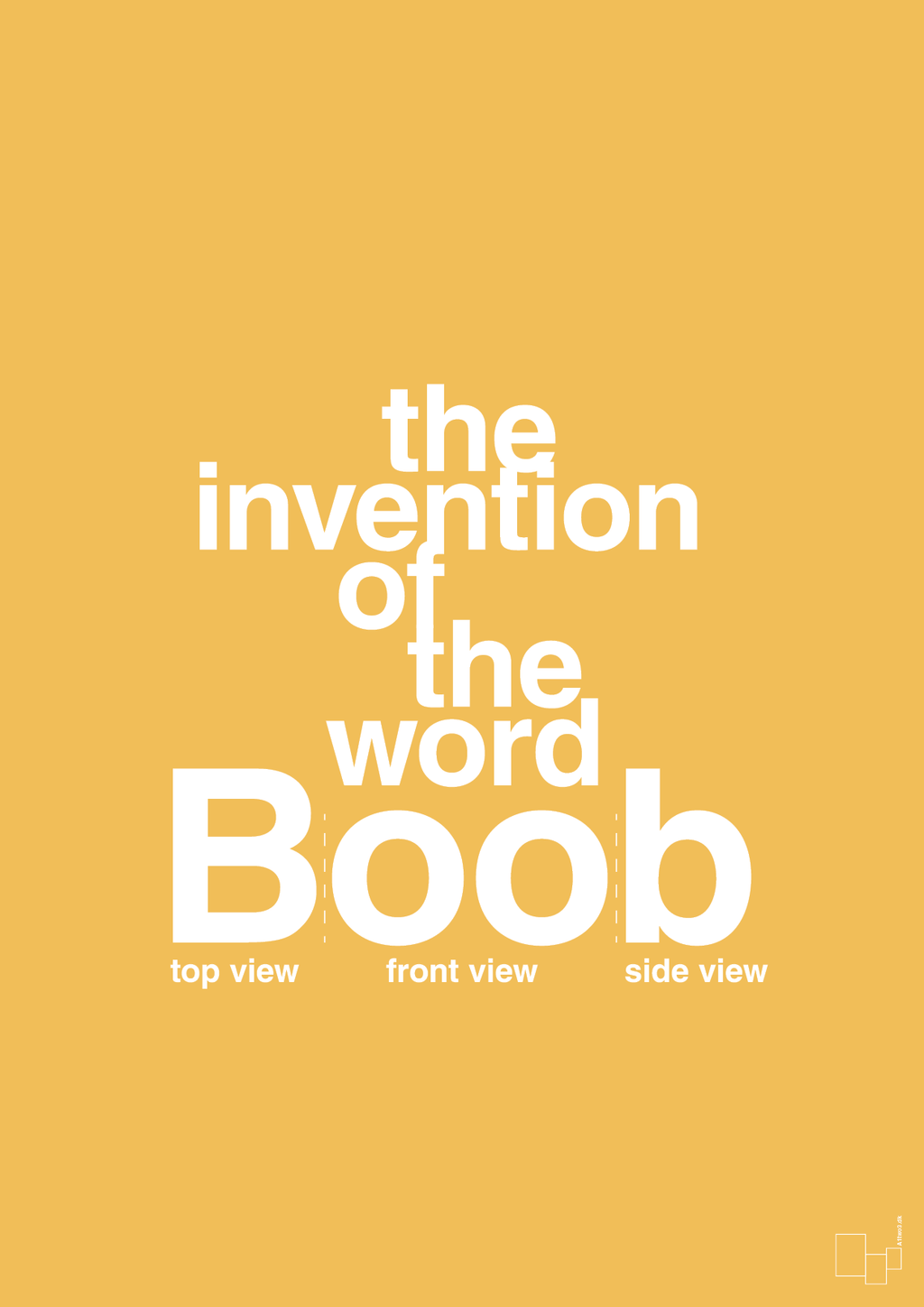 plakat: the invention of the word Boob - honeycomb-Humor-A1two3