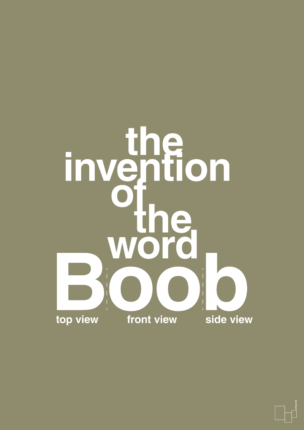 plakat: the invention of the word Boob - misty forrest-Humor-A1two3
