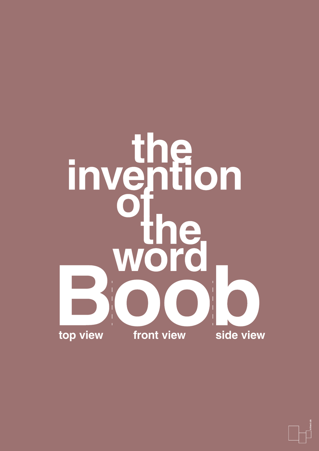 plakat: the invention of the word Boob - plum-Humor-A1two3