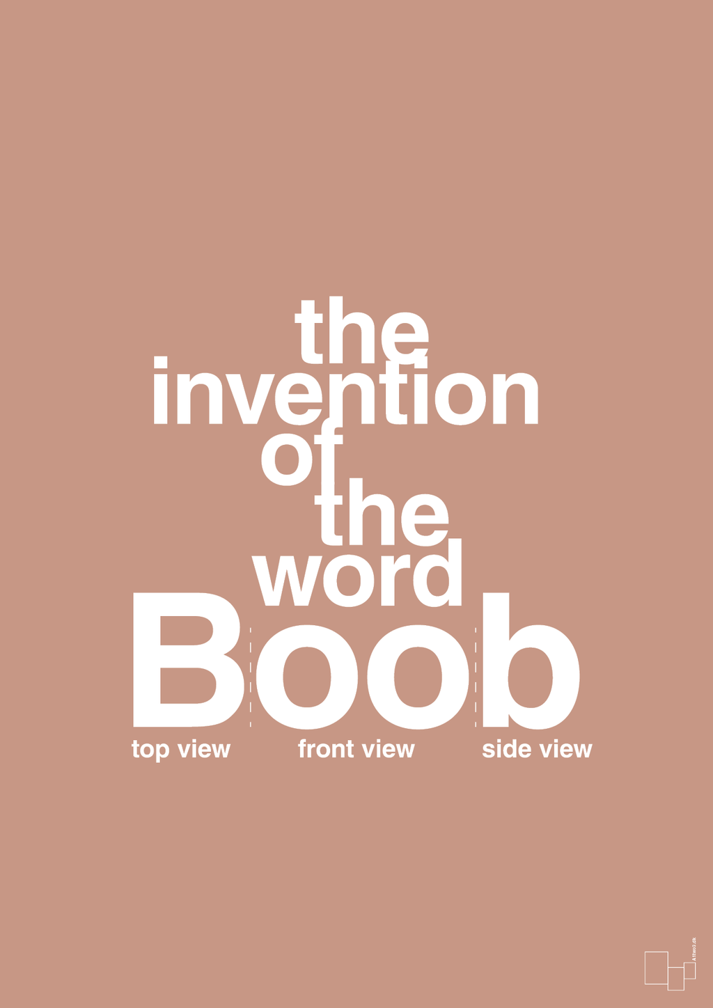 plakat: the invention of the word Boob - powder-Humor-A1two3