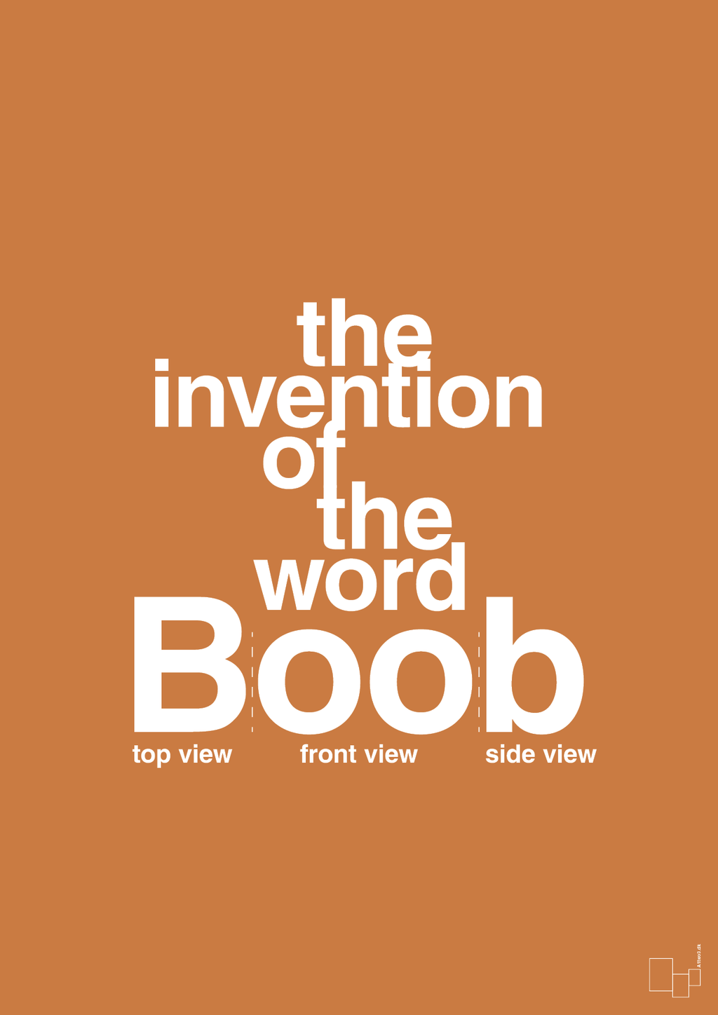 plakat: the invention of the word Boob - rumba orange-Humor-A1two3