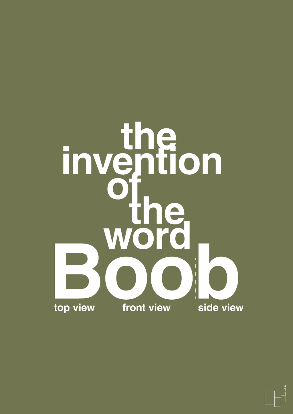 plakat: the invention of the word Boob - secret meadow-Humor-A1two3