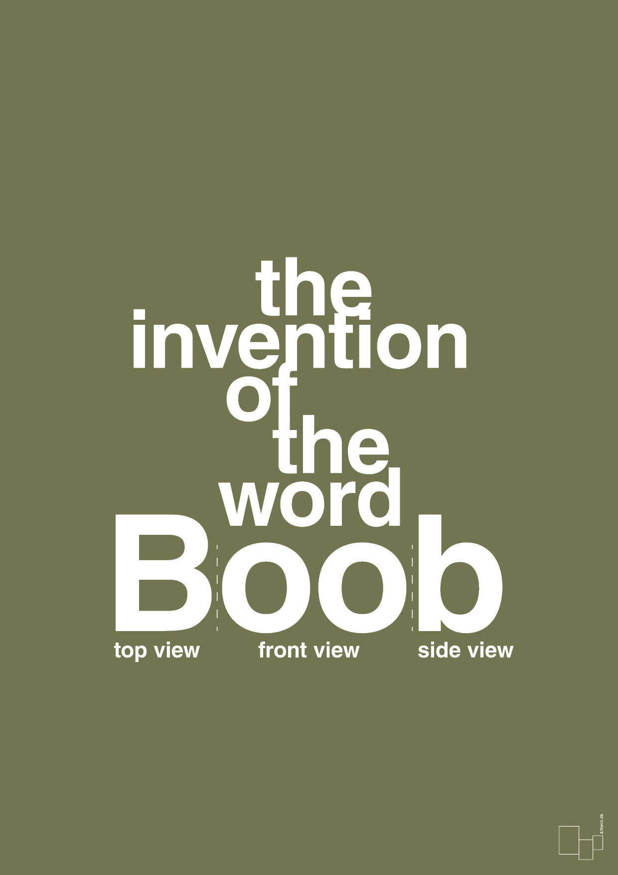 plakat: the invention of the word Boob - secret meadow-Humor-A1two3