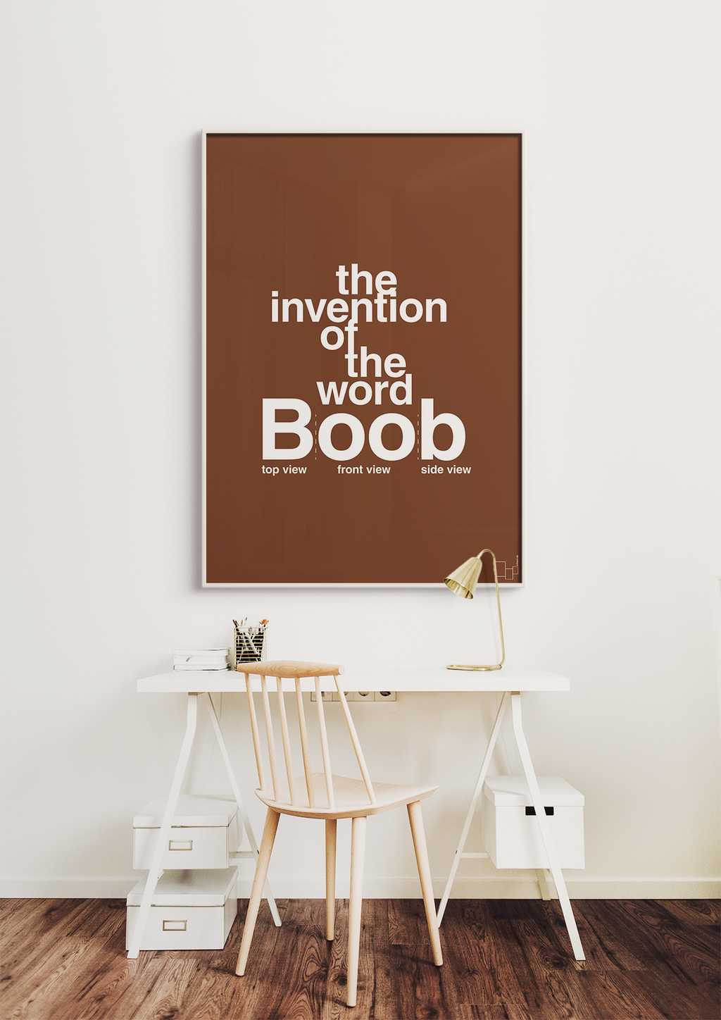 plakat: the invention of the word Boob - lapis blue-Humor-A1two3