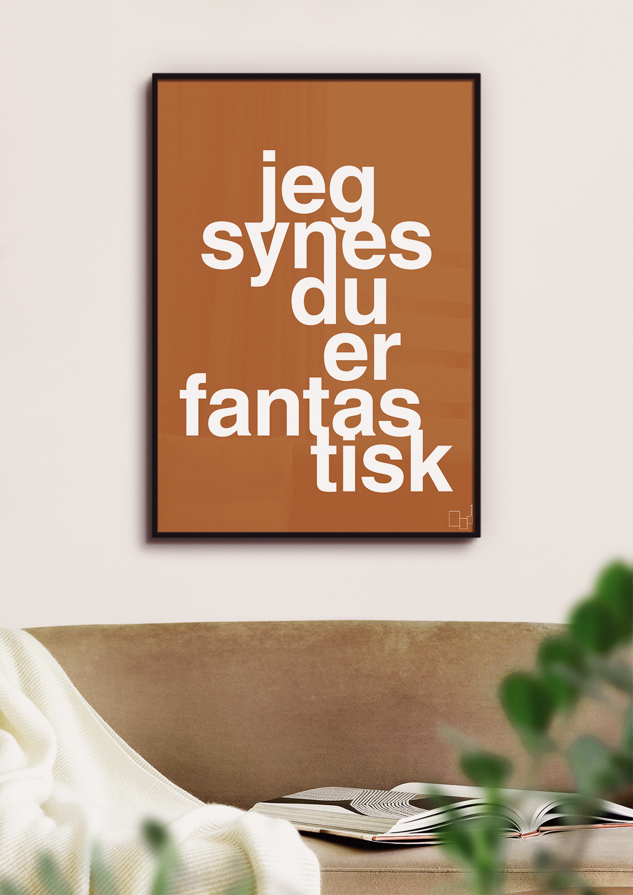 plakat: jeg synes du er fantastisk - graphic charcoal-Kærlighed-A1two3