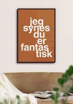 plakat: jeg synes du er fantastisk - bubble shell-Kærlighed-A1two3
