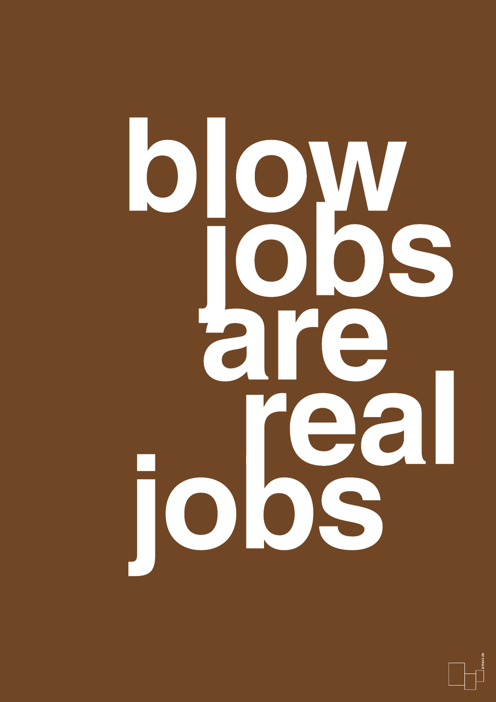 plakat: blowjobs are real jobs - dark brown-Frække-A1two3