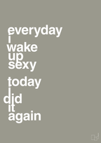 plakat: everyday i wake up sexy today i did it again - battleship gray-Frække-A1two3