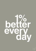 plakat: 1 percent better everyday - battleship gray-Fitness-A1two3
