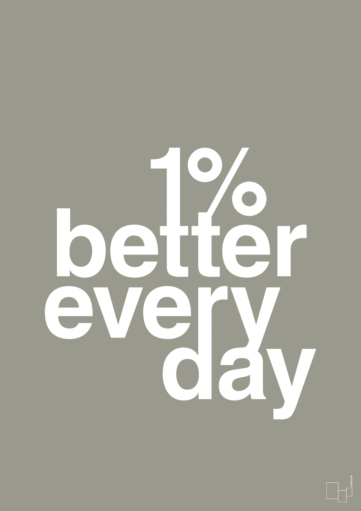 plakat: 1 percent better everyday - battleship gray-Fitness-A1two3