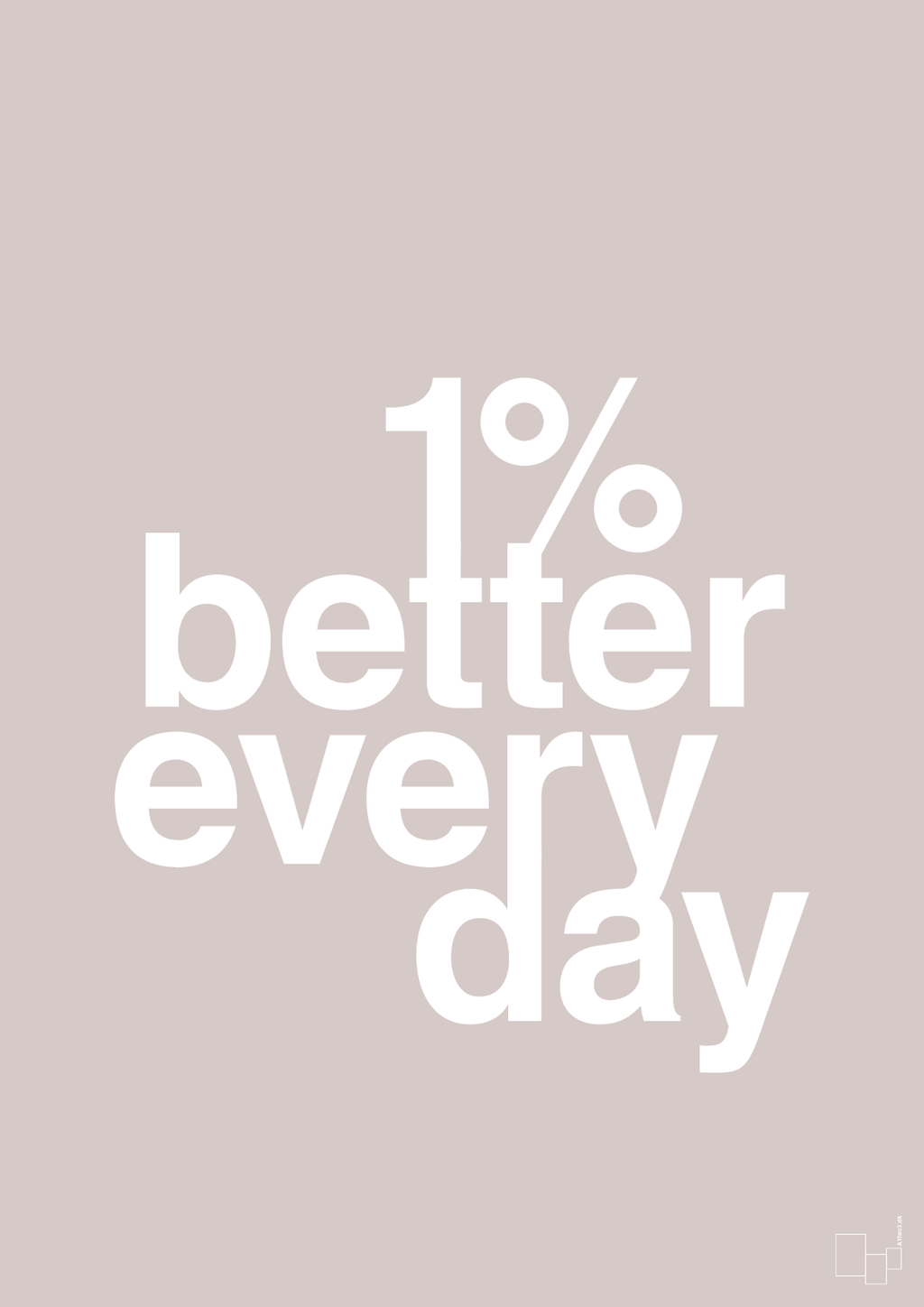 plakat: 1 percent better everyday - broken beige-Fitness-A1two3