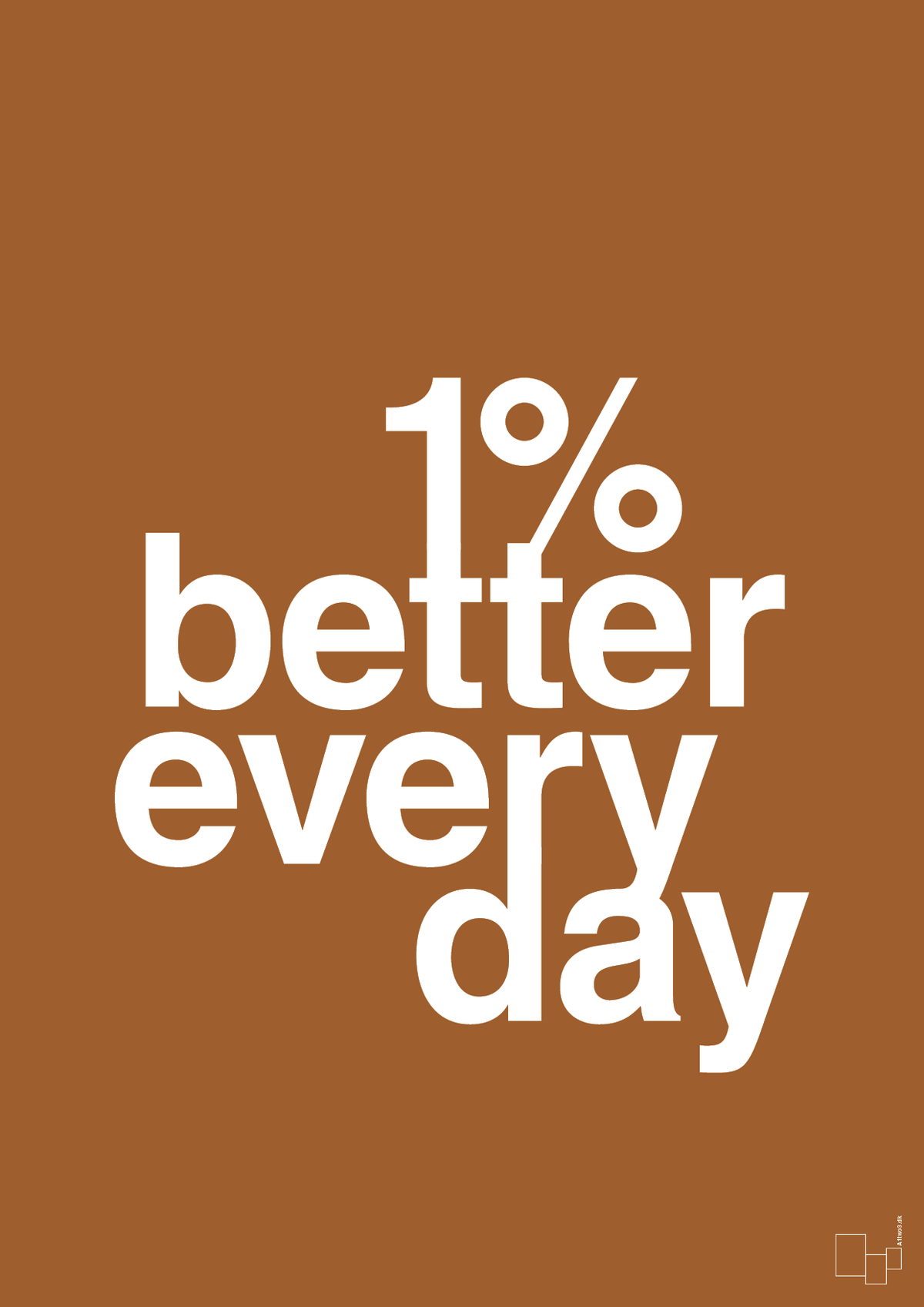 plakat: 1 percent better everyday - cognac-Fitness-A1two3