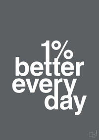 plakat: 1 percent better everyday - graphic charcoal