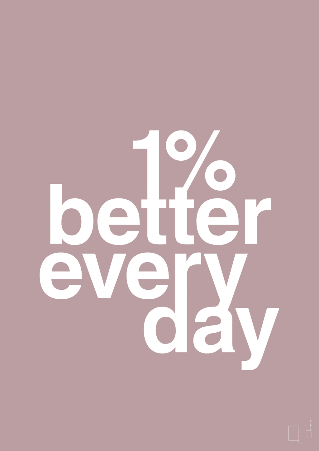 plakat: 1 percent better everyday - light rose-Fitness-A1two3