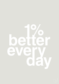 plakat: 1 percent better everyday - painters white-Fitness-A1two3