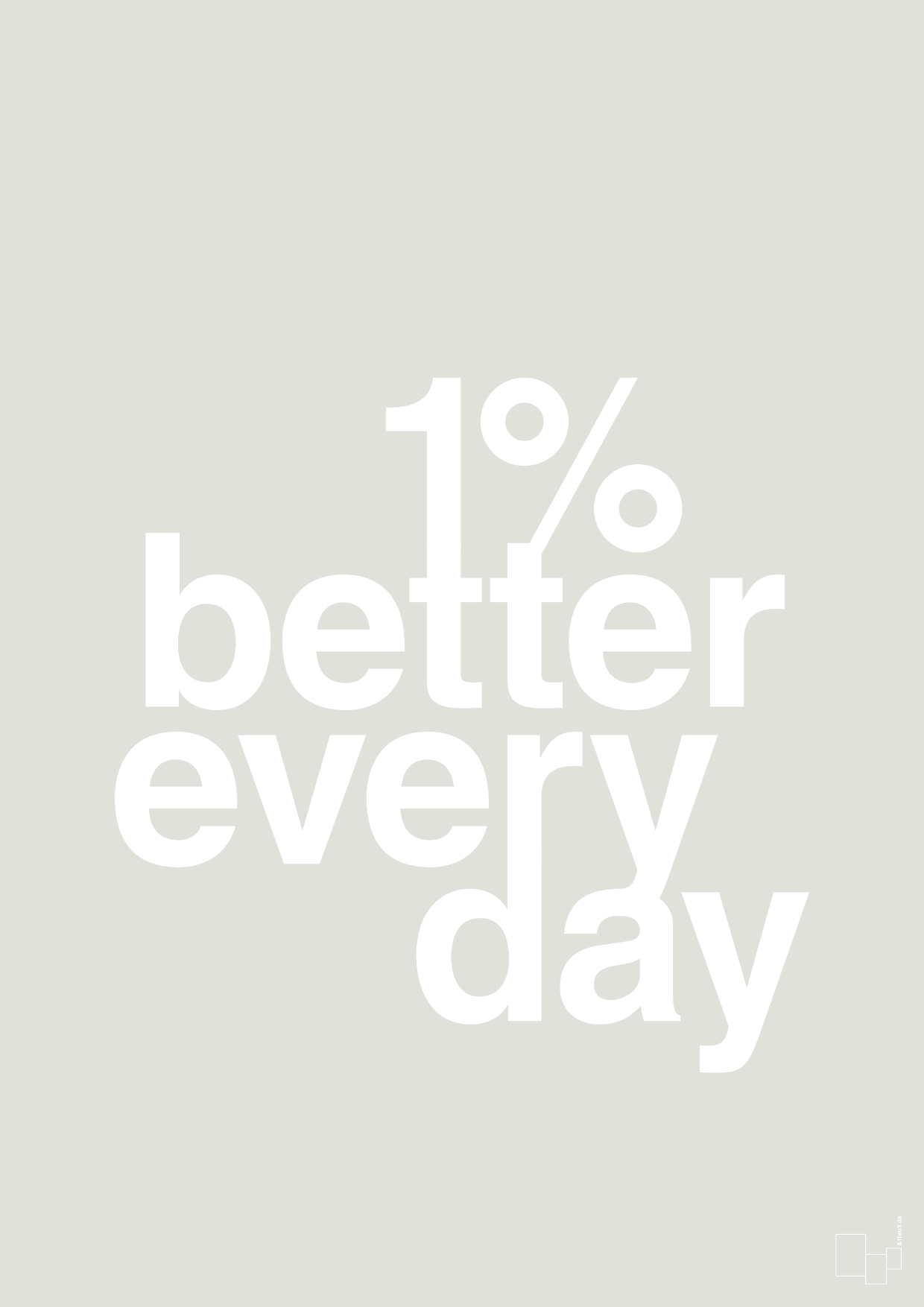 plakat: 1 percent better everyday - painters white-Fitness-A1two3