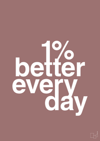 plakat: 1 percent better everyday - plum