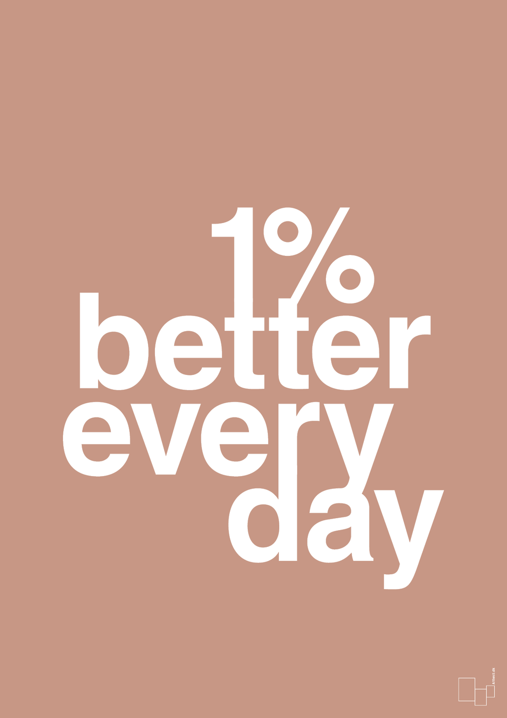 plakat: 1 percent better everyday - powder-Fitness-A1two3