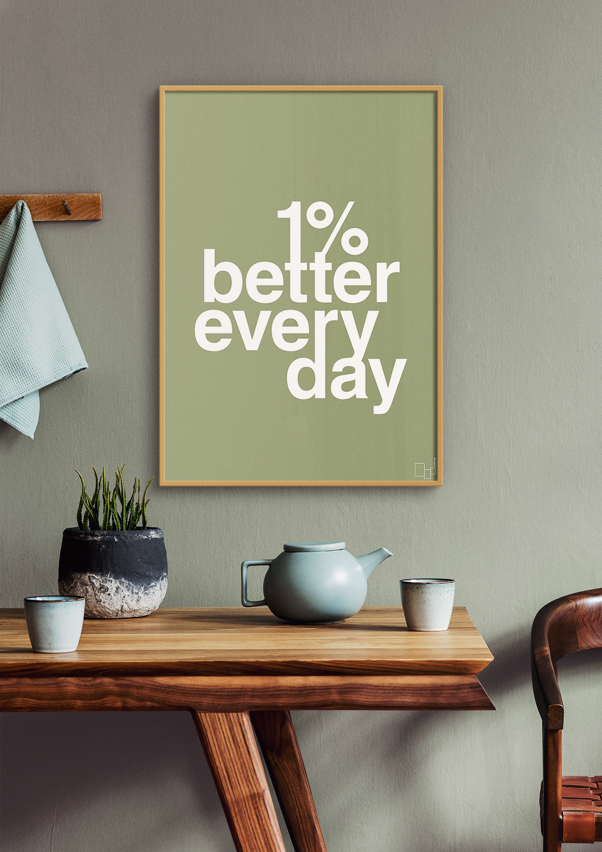 plakat: 1 percent better everyday - painters white-Fitness-A1two3