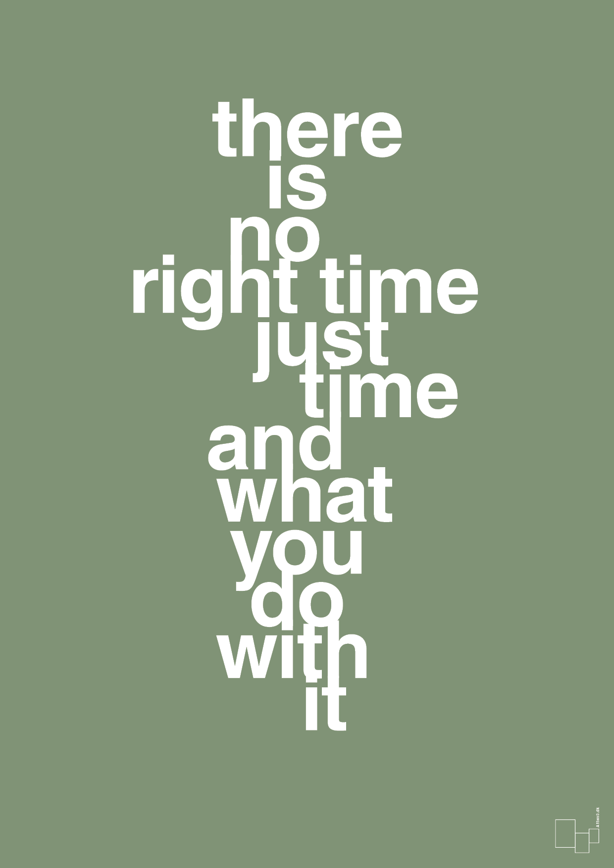 plakat: there is no right time just time and what you do with it - jade-Livet-A1two3