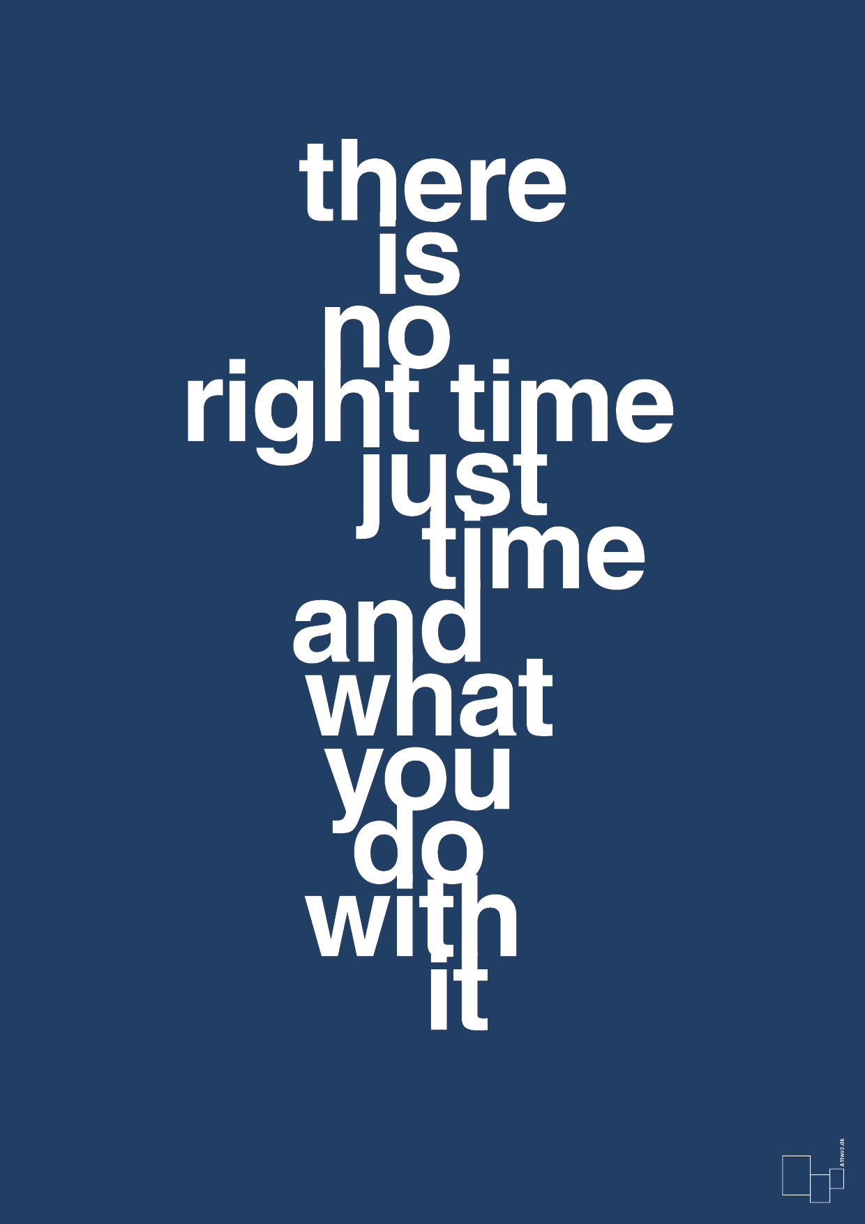 plakat: there is no right time just time and what you do with it - lapis blue-Livet-A1two3