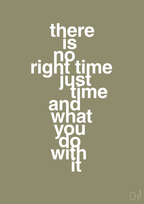 plakat: there is no right time just time and what you do with it - misty forrest-Livet-A1two3