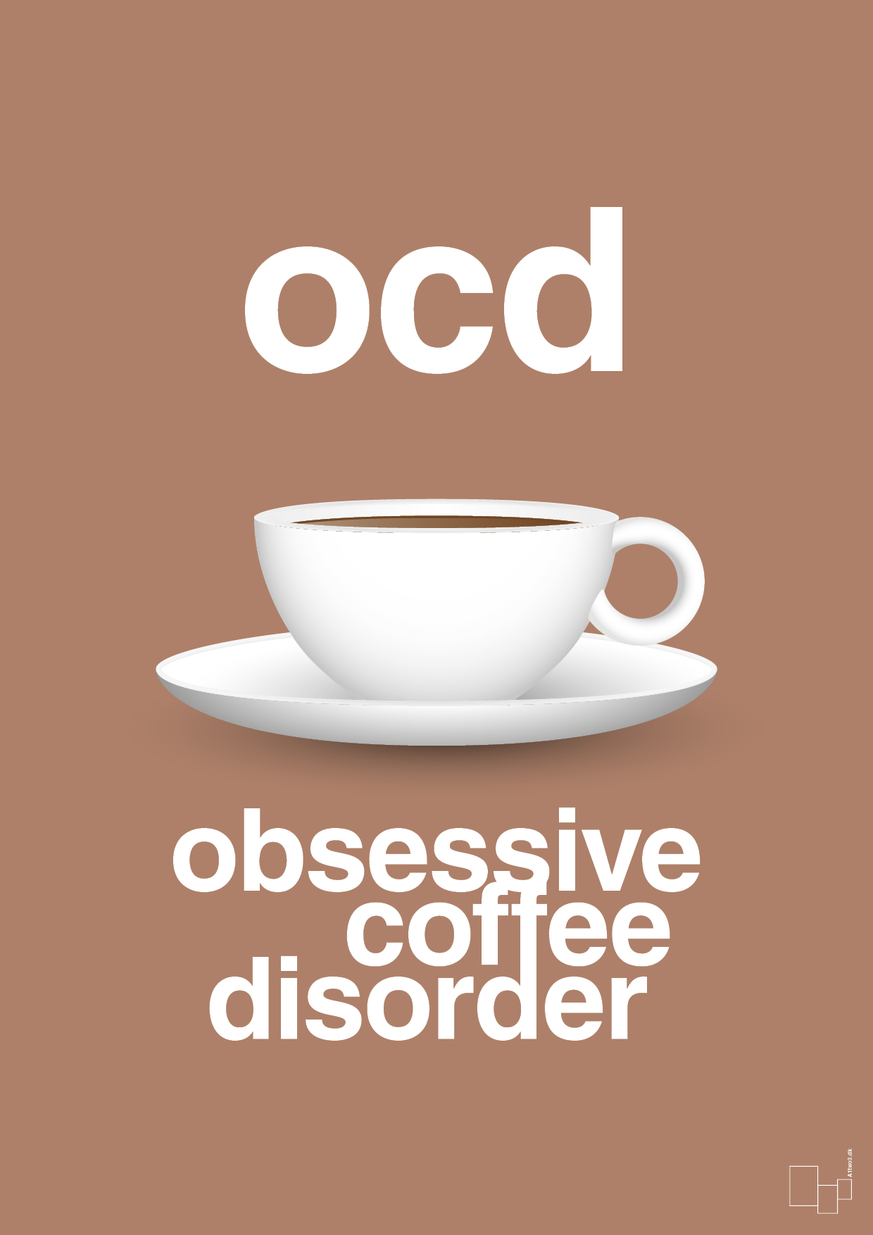 plakat: ocd - obsessive coffe disorder - cider spice-Kaffe-A1two3