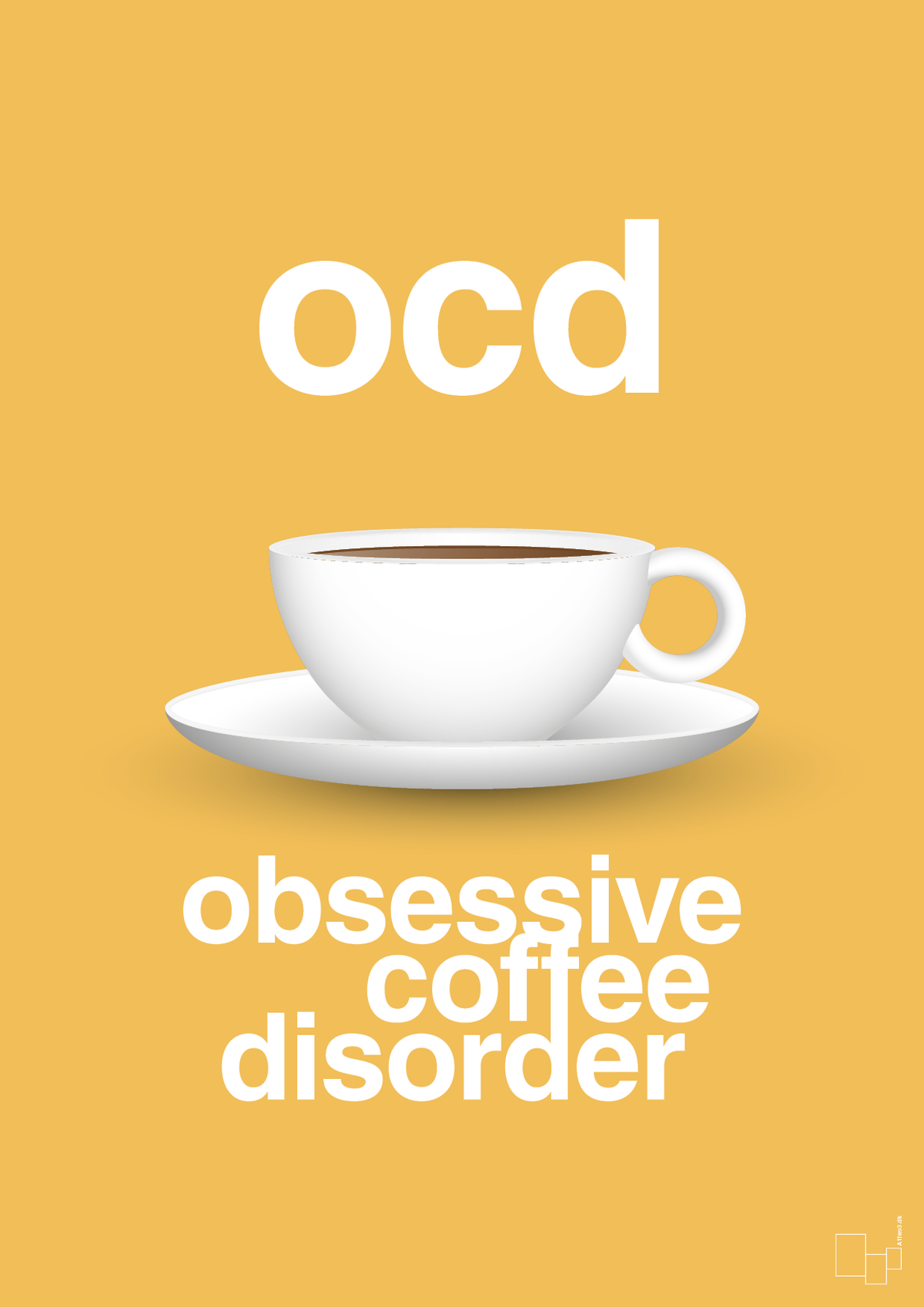 plakat: ocd - obsessive coffe disorder - honeycomb-Kaffe-A1two3