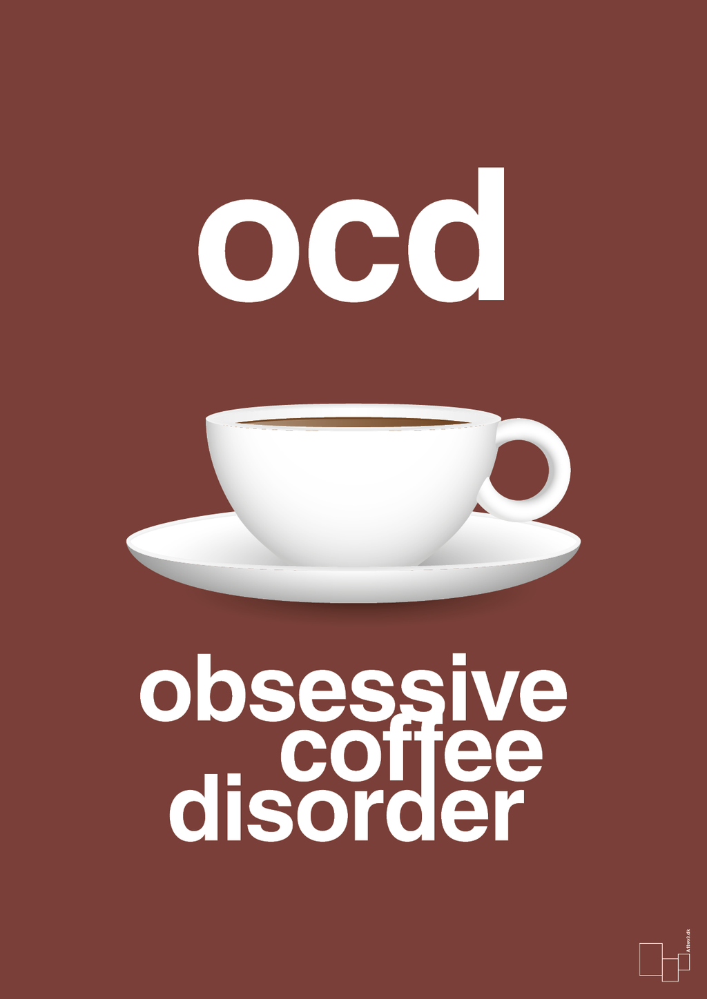 plakat: ocd - obsessive coffe disorder - red pepper-Kaffe-A1two3