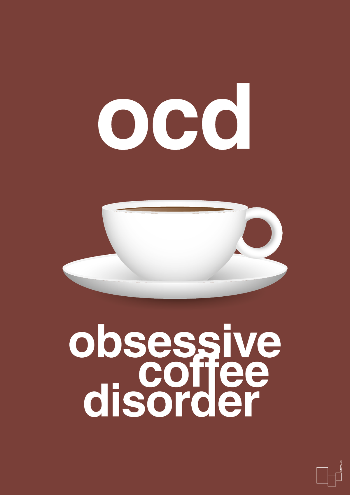 plakat: ocd - obsessive coffe disorder - red pepper-Kaffe-A1two3