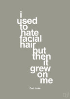 plakat: i used to hate facial hair but then it grew on me - battleship gray-Humor-A1two3