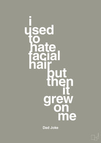 plakat: i used to hate facial hair but then it grew on me - battleship gray-Humor-A1two3